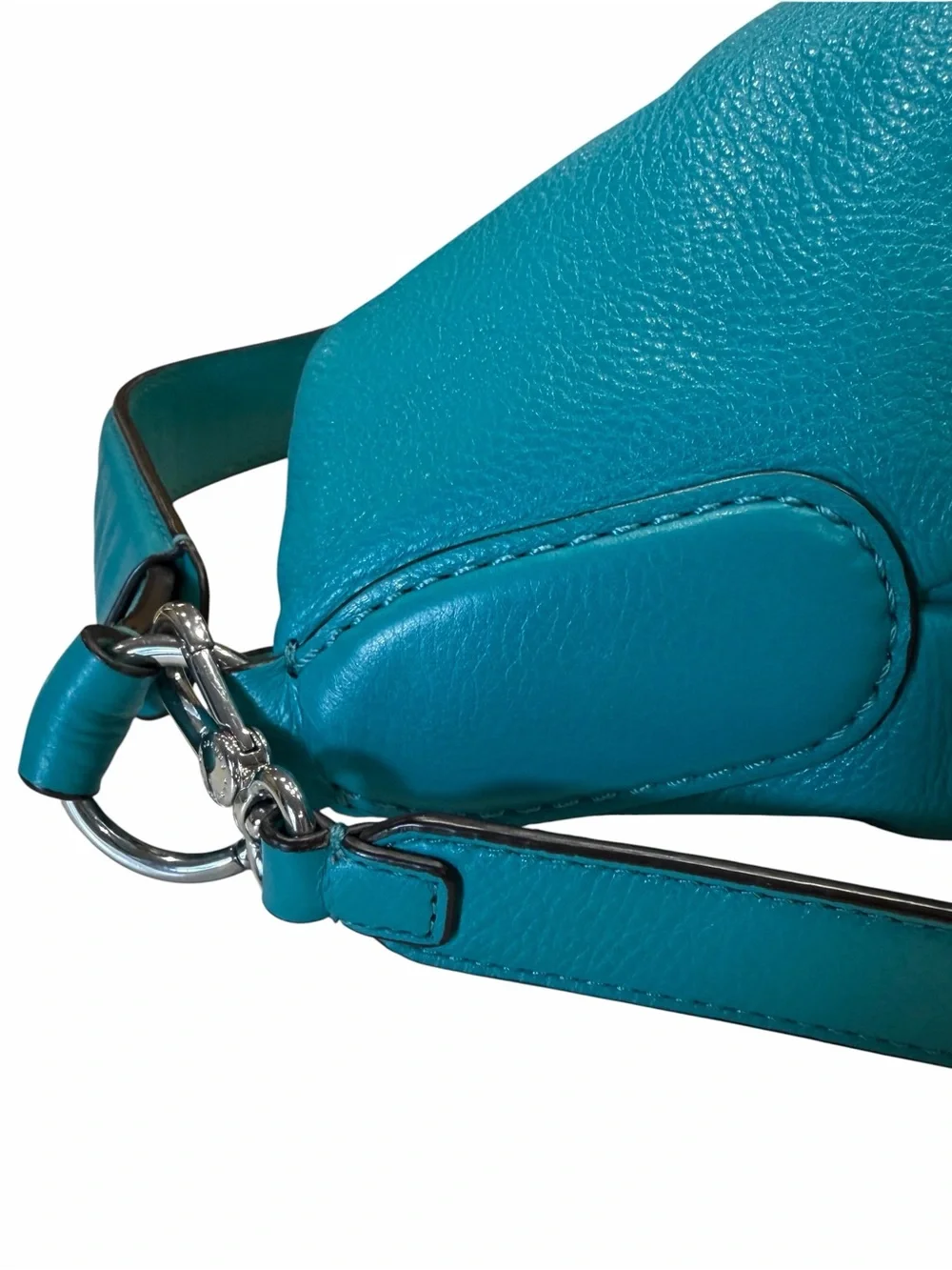 Marc Jacobs Teal Turquoise Leather Hobo/Shoulder Bag Large 14x14 NWOT